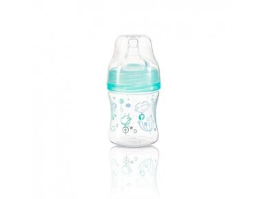 Anti colic wide neck plastic bottle, 120 ml mint 402/01