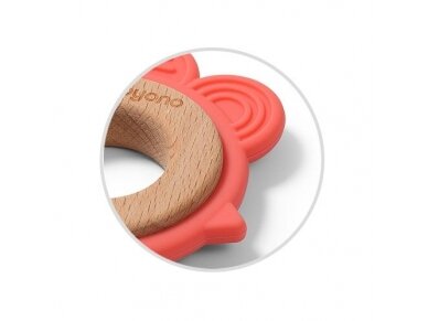 Wooden & silicone teether HEN 1075/03 2