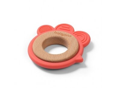 Wooden & silicone teether HEN 1075/03