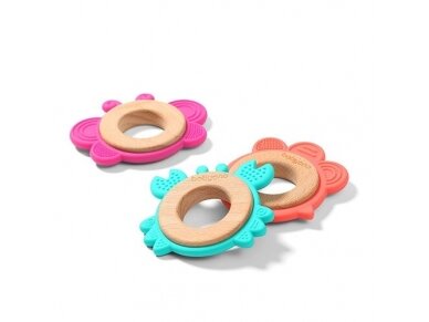 Wooden & silicone teether CRAB 1075/02 3