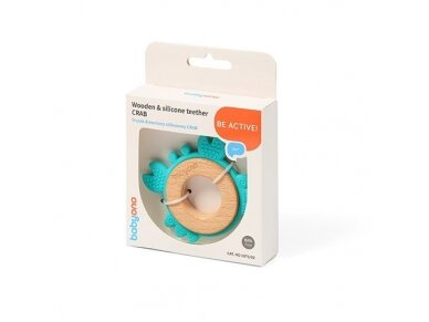 Wooden & silicone teether CRAB 1075/02 2