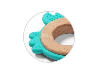 Wooden & silicone teether CRAB 1075/02 1