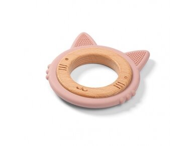 Wooden & silicone teether KITTEN 1076/02