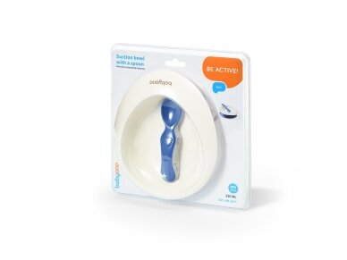 Baby suction bowl with spoon, blue, 1077 2