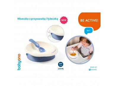 Baby suction bowl with spoon, blue, 1077 7