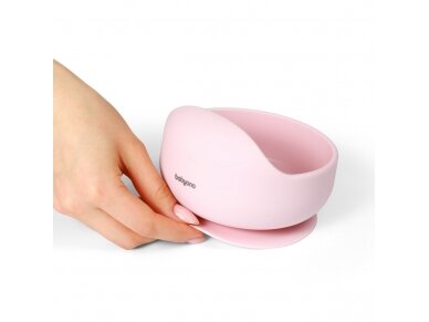 Babyono silicone suction bowl pink 1481/02 3