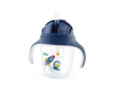 Babyono sippy cup with weighted straw blue 1464/02