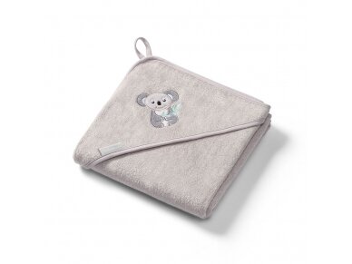 Babyono bamboo hooded towel grey NATURAL BAMBOO 100X100 346/06