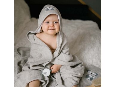 Babyono bamboo hooded towel grey NATURAL BAMBOO 100X100 346/06 3