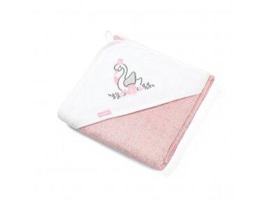 Bamboo hooded towel 85 x 85, pink, swan, 343/04