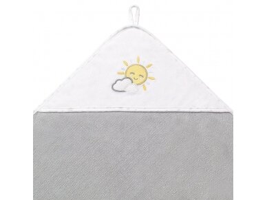 TERRY Hooded Towel 100×100 cm grey 1