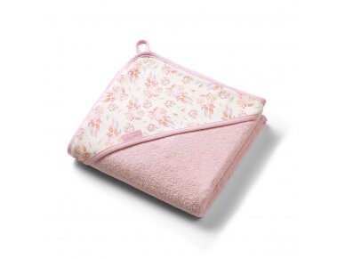 Babyono terry hooded towel 100x100cm pink 1552/01