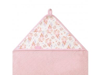 Babyono terry hooded towel 100x100cm pink 1552/01 1