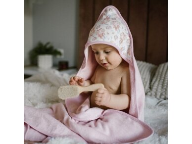 Babyono terry hooded towel 100x100cm pink 1552/01 4