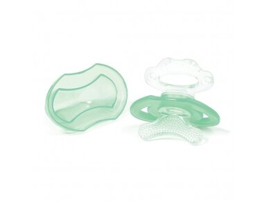 BabyOno silicone teether for babies green 1008/03