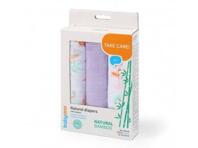 BabyOno bamboo diapers 3 pcs, purple  397/08