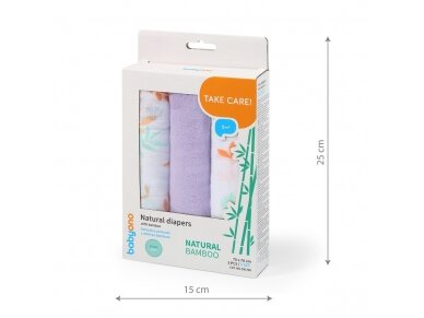 BabyOno bamboo diapers 3 pcs, purple  397/08 8