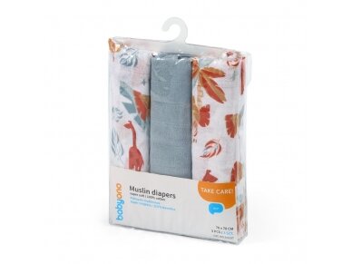 BabyOno muslin diapers, light gray, 348/07