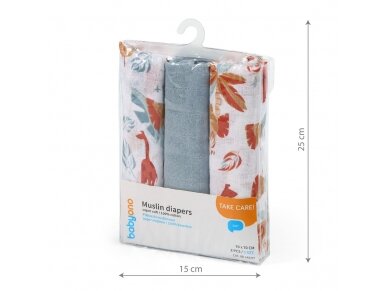 BabyOno muslin diapers, light gray, 348/07 5