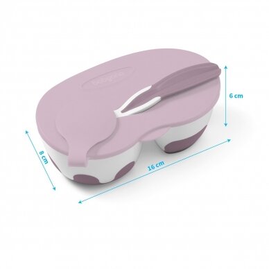 BabyOno lėkštė dviguba su šaukštu , rožinė, 1067/02 5