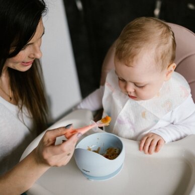 BabyOno silikoniniai šaukšteliai 2vnt pilkas mėtinis 784/02 2