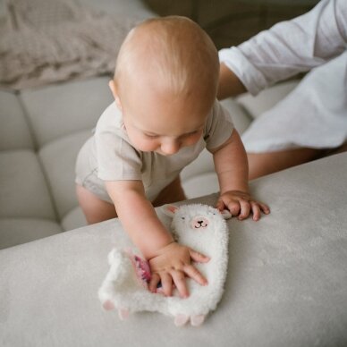 Babyono žaislas minkštas plokščias rožinis llama 1557/01 2