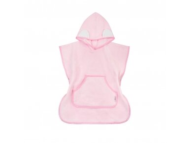 Bocioland hooded baby poncho pink BL181