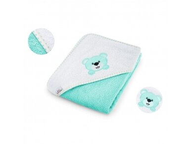 Bocioland bath cover (100% Cotton) 100x100 blue,  bear