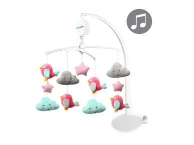 CLOUDS & BIRDS crib mobile with music box